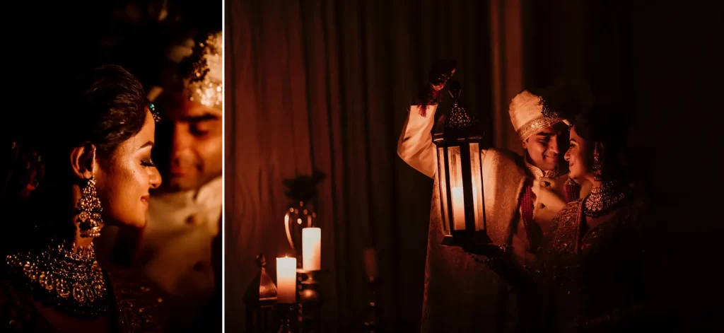 A newlywed couple embracing and posing for a photoshoot in their wedding attire, exuding joy and love in a post-wedding celebration.