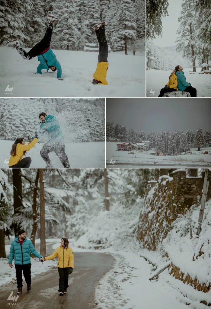 Cherished pre-wedding memories of Medha and Digvijay captured in the stunning landscapes of Khajjiar