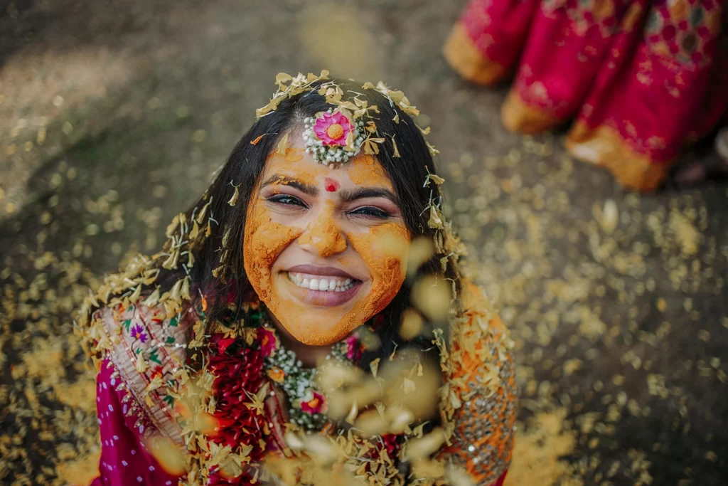 Capturing the lively moments of the haldi ceremony with vibrant haldi songs