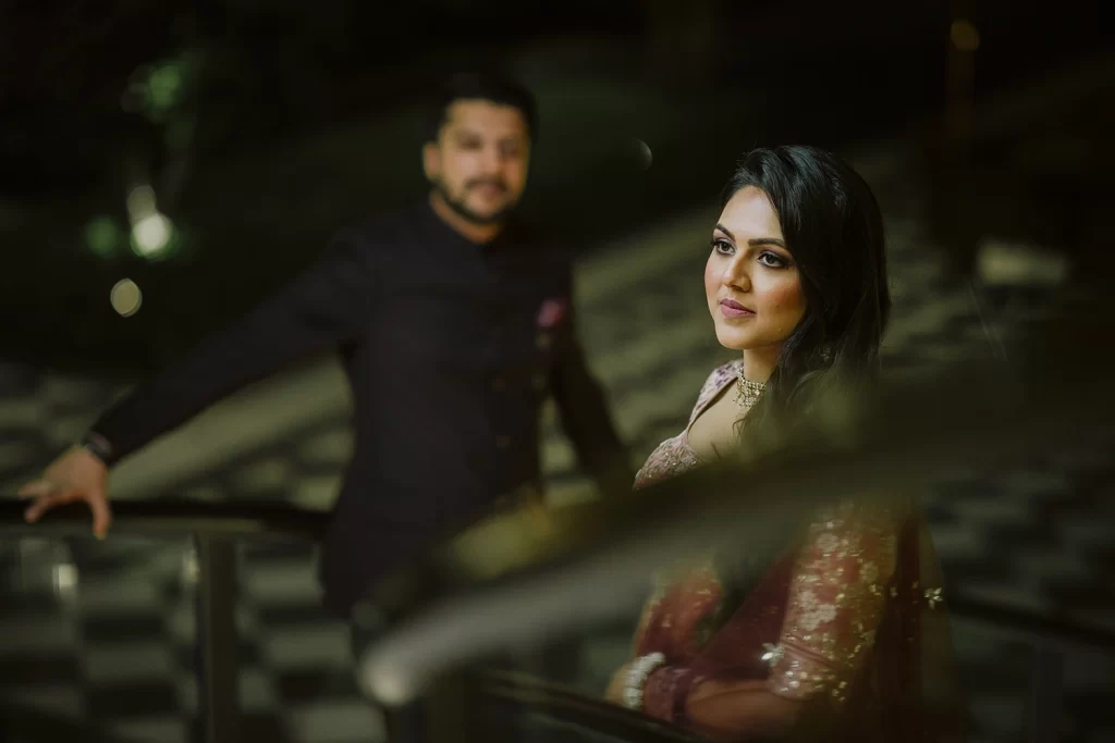 Bride and groom exude happiness and romance in their destination wedding photoshoot at The Oberoi, Delhi, creating timeless memories