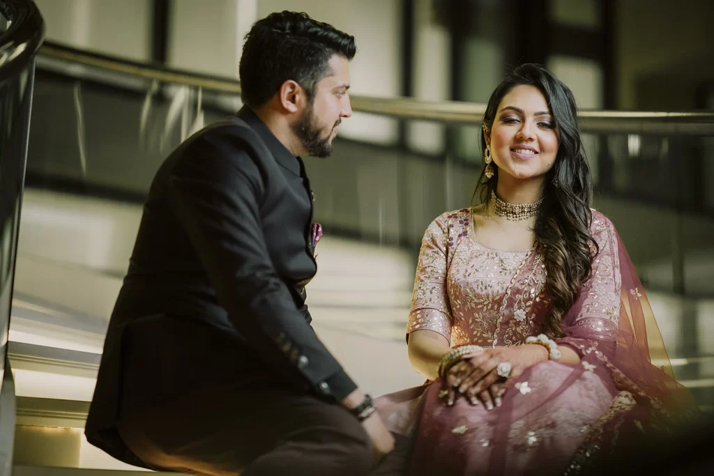 Stunning destination wedding photography at The Oberoi, Delhi, showcasing the love and happiness of the bride and groom