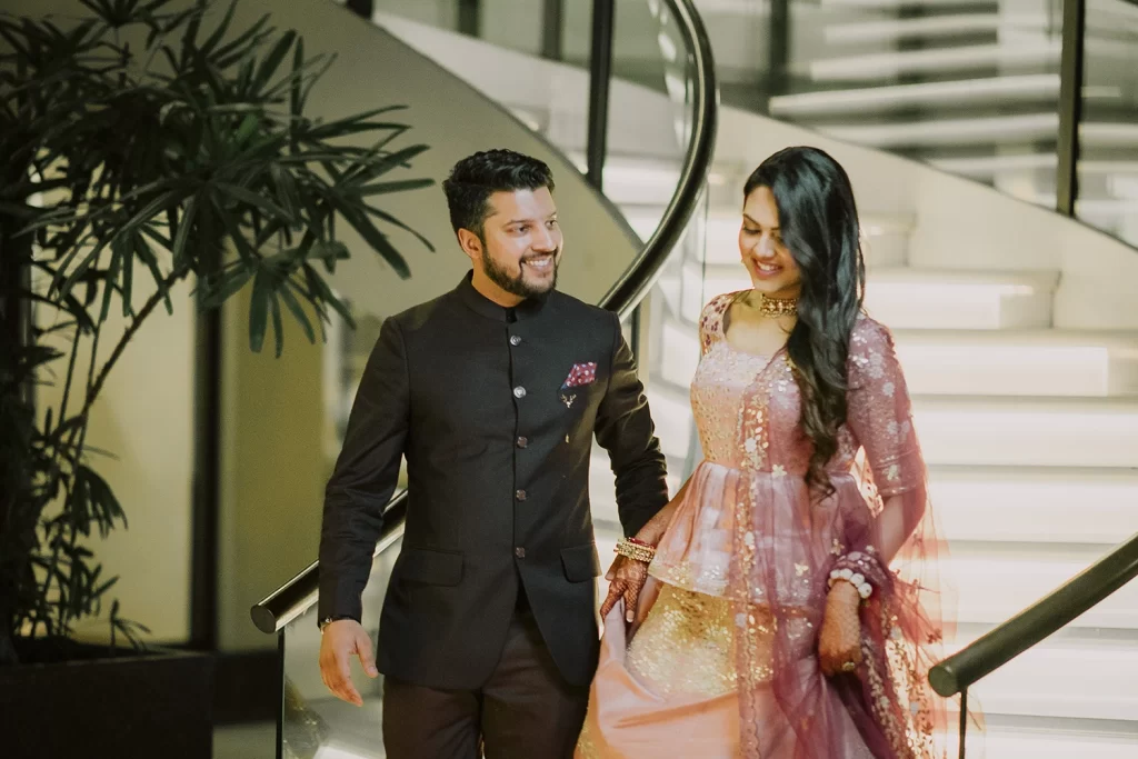 Stunning destination wedding photography at The Oberoi, Delhi, showcasing the love and happiness of the bride and groom